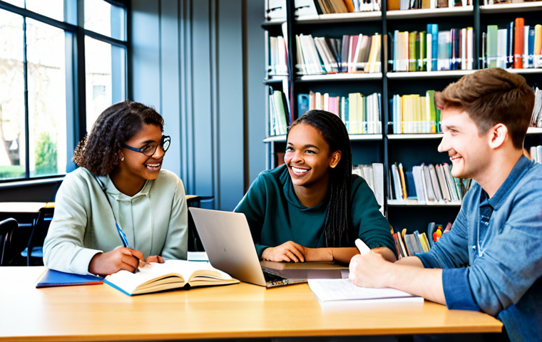 농업기술 자격증 학습의 어려움 극복법 - Study Group Session**

Prompt: A group of diverse students, fully clothed in casual wear, studying t...
