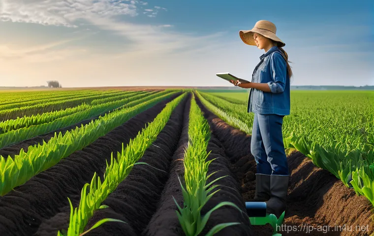 농업기술 관련 글로벌 트렌드 - Image Prompt 1: The AI-Powered Field**