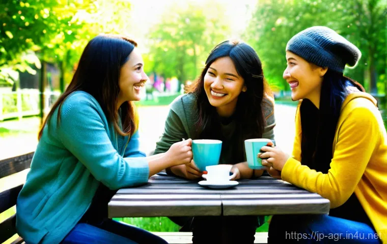 농업기술 관련 직무 스트레스 관리 - **Prompt for Workplace Stretching & Communication:**
    A bright, clean image of two young agricult...