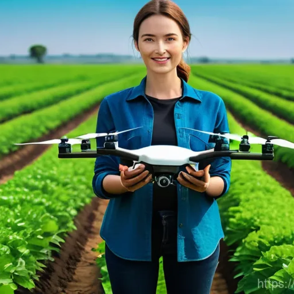 농업기술 자격증 후 취업 가능 분야 - **Prompt 1: Smart Agriculture - Drone and Data-Driven Farming**
    A bright, wide-angle shot of a v...