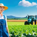 농업기술 자격증 취득의 장점 - **Prompt: Confident Mastery of Modern Farm Technology**
    A vibrant, sun-drenched outdoor scene de...