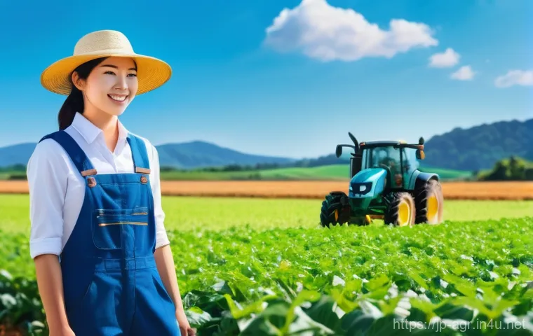 농업기술 자격증 취득의 장점 - **Prompt: Confident Mastery of Modern Farm Technology**
    A vibrant, sun-drenched outdoor scene de...